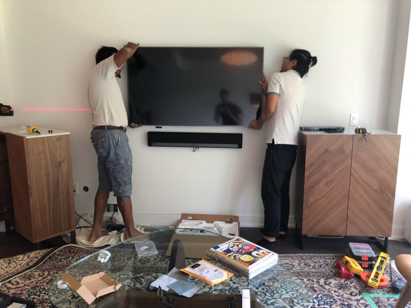 Basic Wall Mounted TV Installation - LeslievilleGeek TV Installation