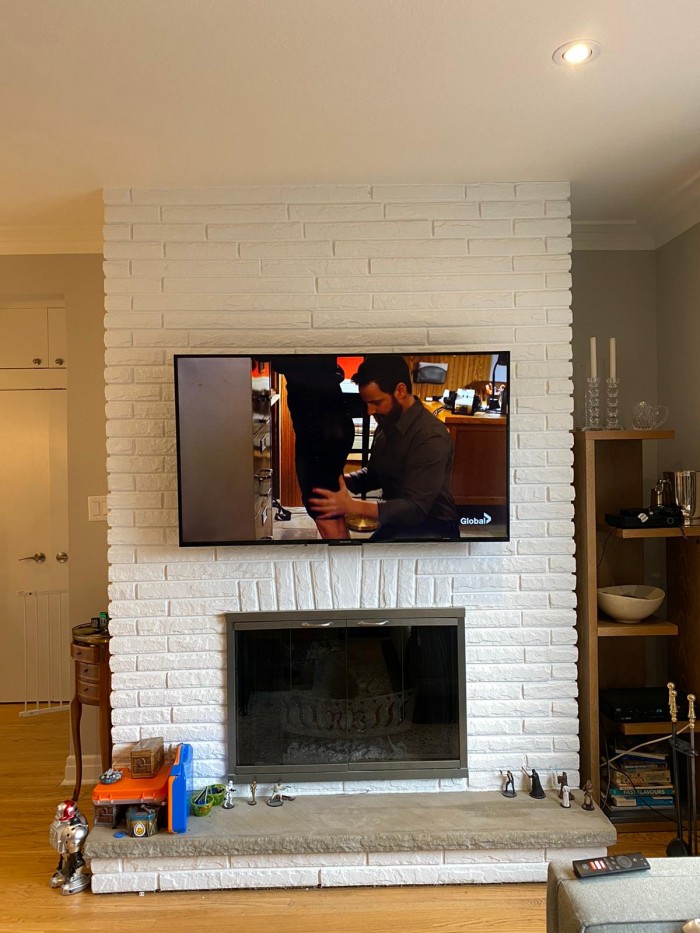 Above Fireplace TV Installation LeslievilleGeek TV Installation Home Theatre Cabling & Wiring