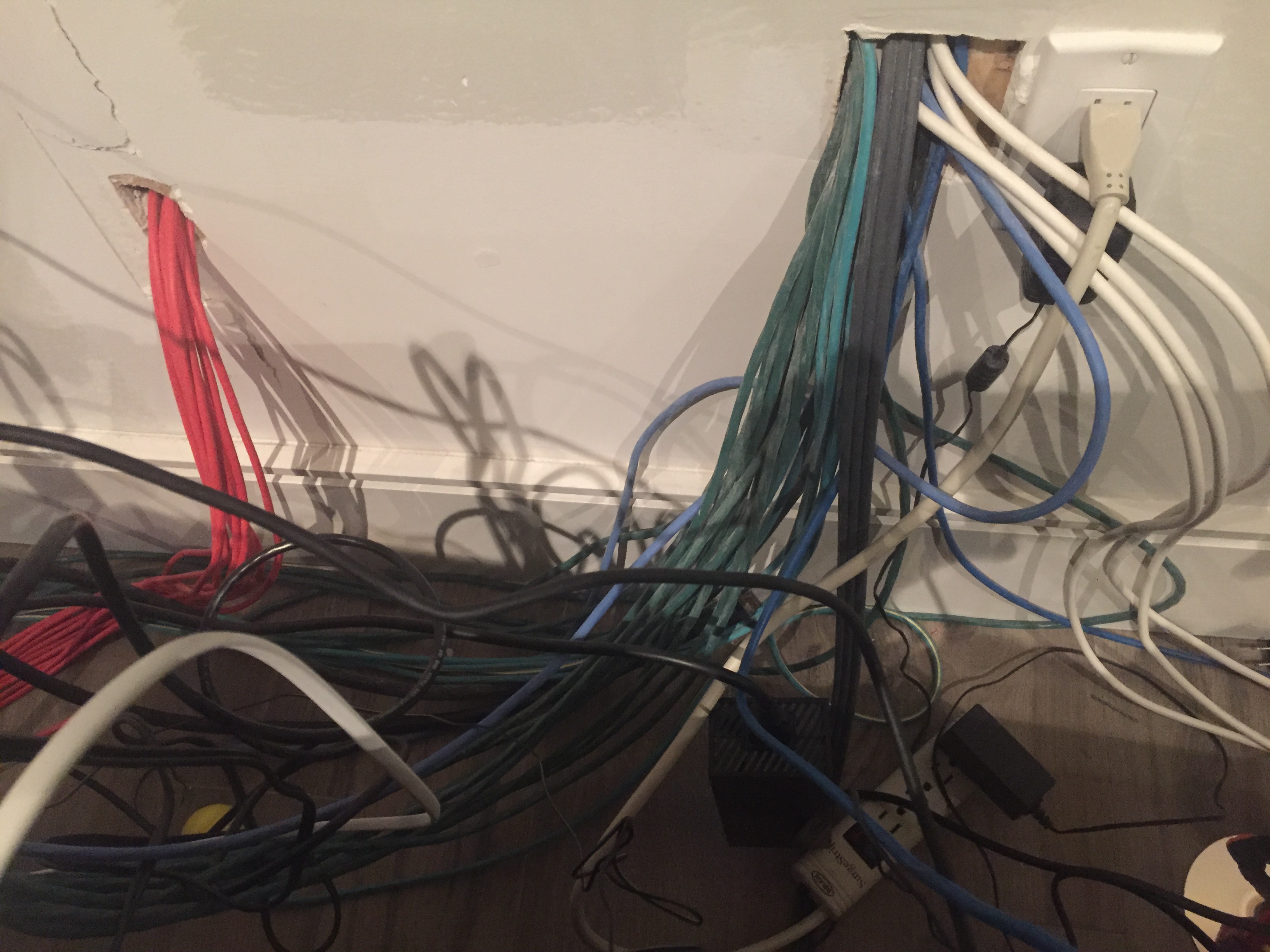 Messy cable exiting wall after construction - LeslievilleGeek TV ...