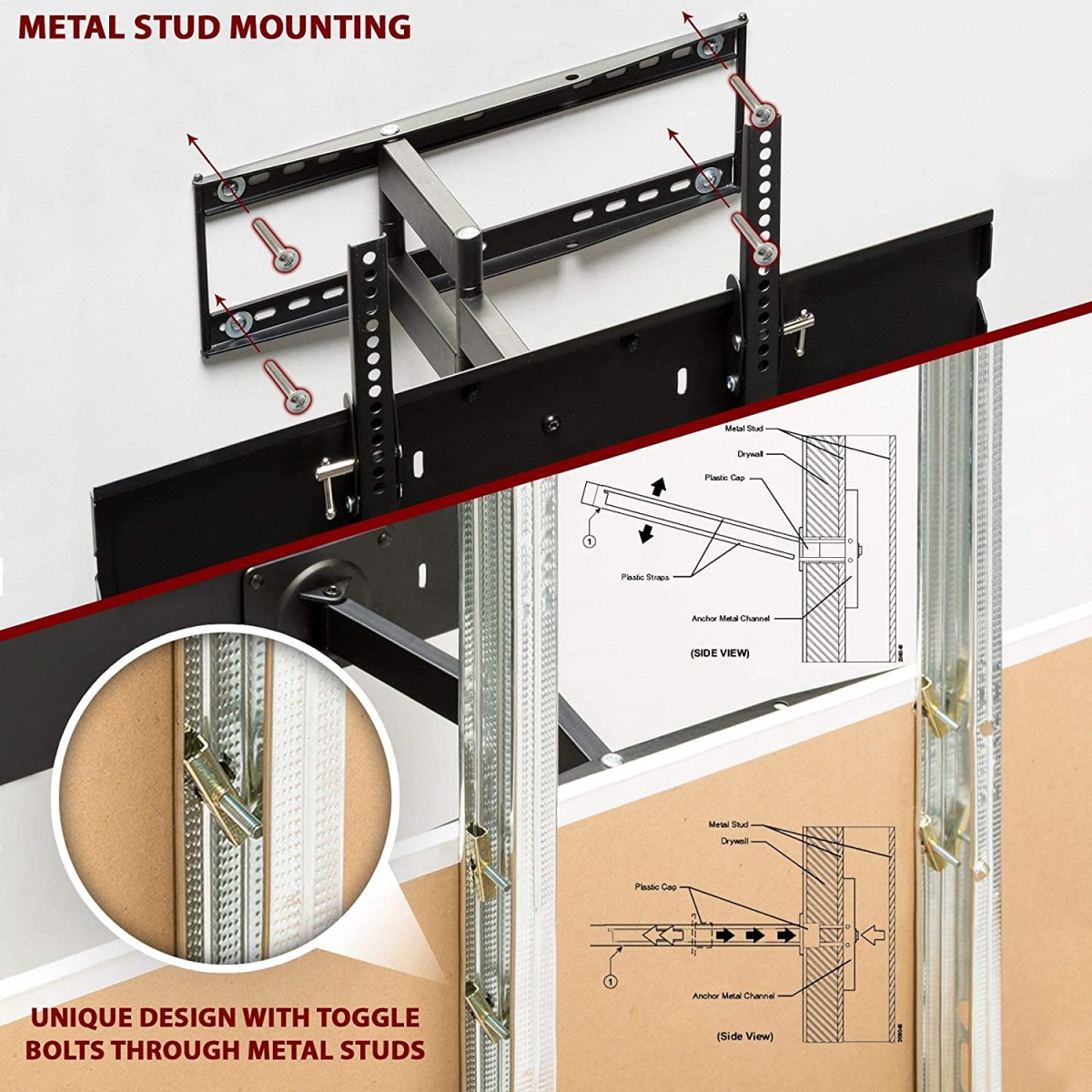 200 lbs Drywall Anchor Mounting Kit for Wall Mounting Without Studs or