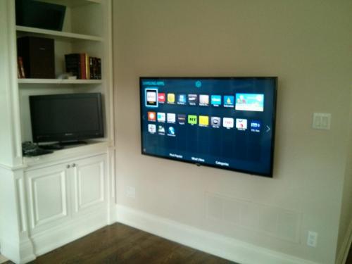TV Wall Mounting with In-Wall Cord Concealing